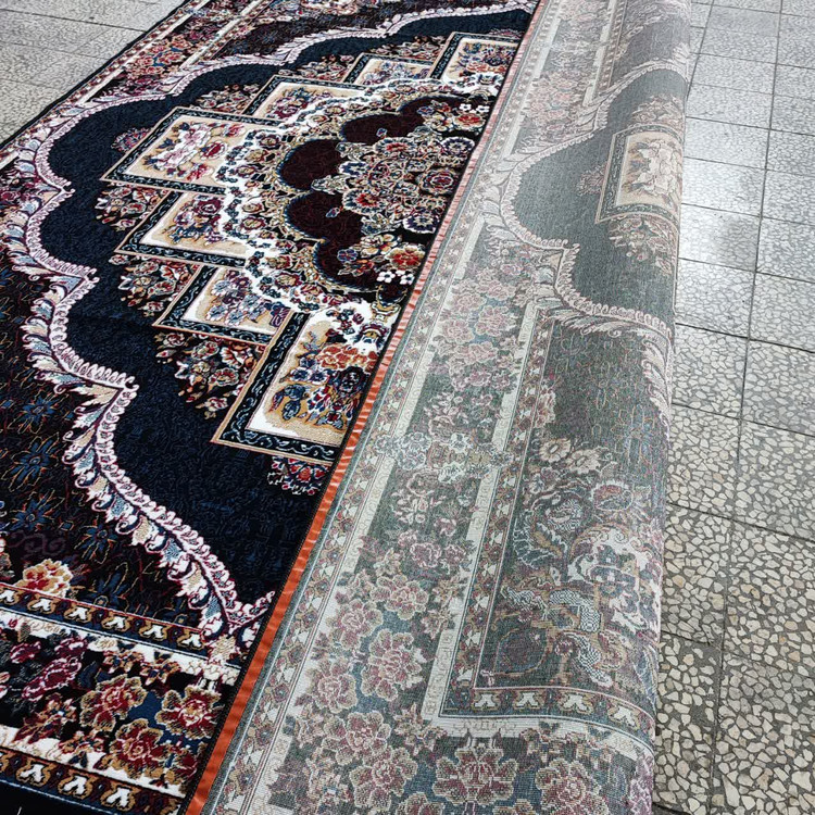 فرش 500 شانه تراکم 1500 طرح ناردون سورمه ای (ارسال رایگان)