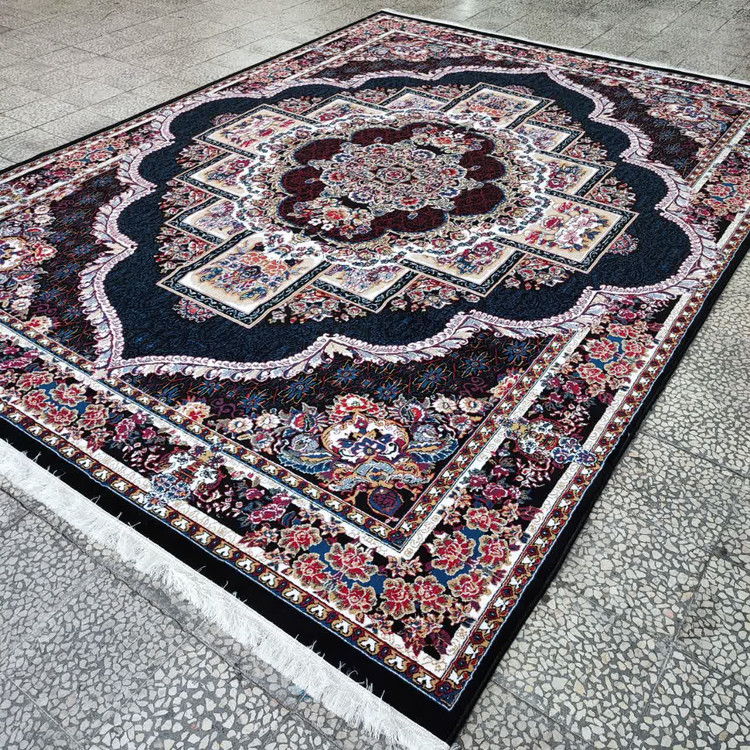 فرش 500 شانه تراکم 1500 طرح ناردون سورمه ای (ارسال رایگان)