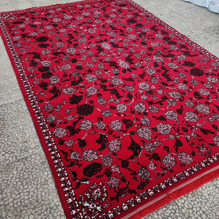 فرش 500 شانه تراکم 1500 رنگ لاکی مدل هستی (ارسال رایگان)