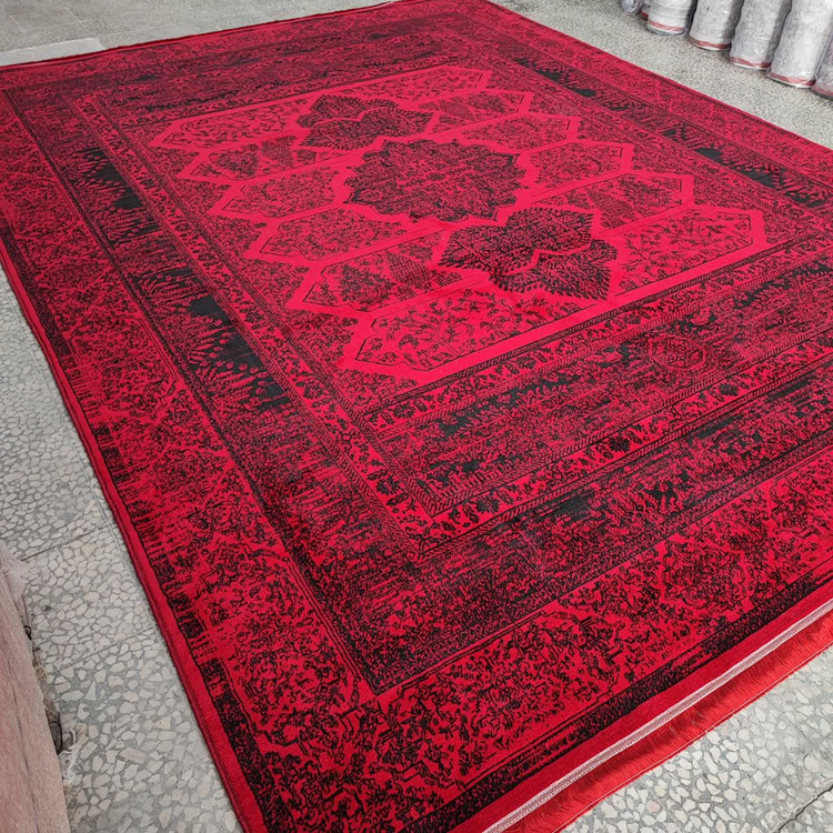 فرش 500 شانه تراکم 1500 رنگ لاکی مدل بلوچی (ارسال رایگان)