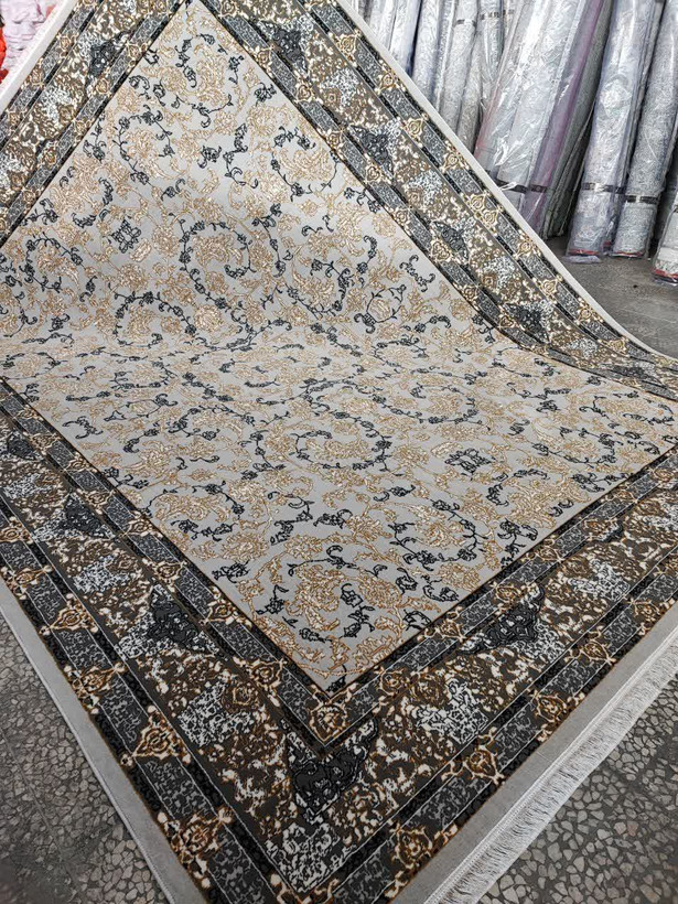 فرش 500 شانه تراکم 1500 طرح تماشا نقره ای (+ارسال رایگان)