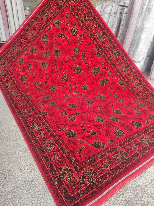 فرش 500 شانه تراکم 1500 رنگ لاکی مدل ملک (ارسال رایگان)